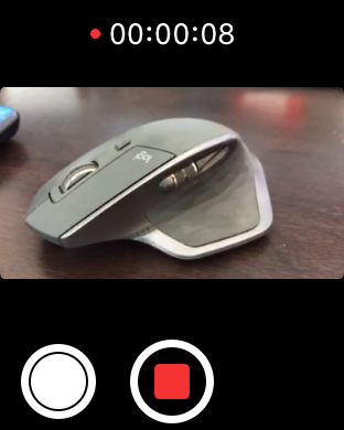 Screenshot of Watch interface with cideo recording