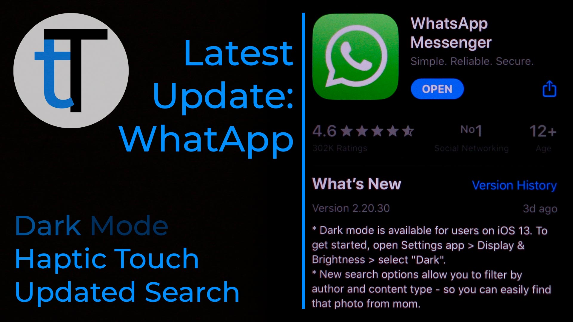 Screenshot of WhatsApp What is new section in App Store